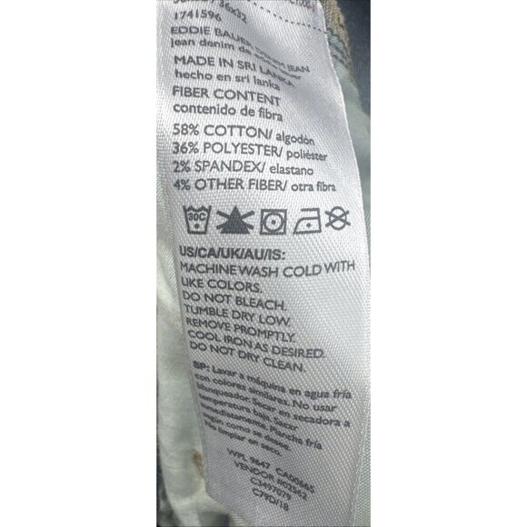 Eddie Bauer Men’s Straight Leg Dark Wash Blue Denim Jeans Sz 36 X 32 Classic - Picture 6 of 9